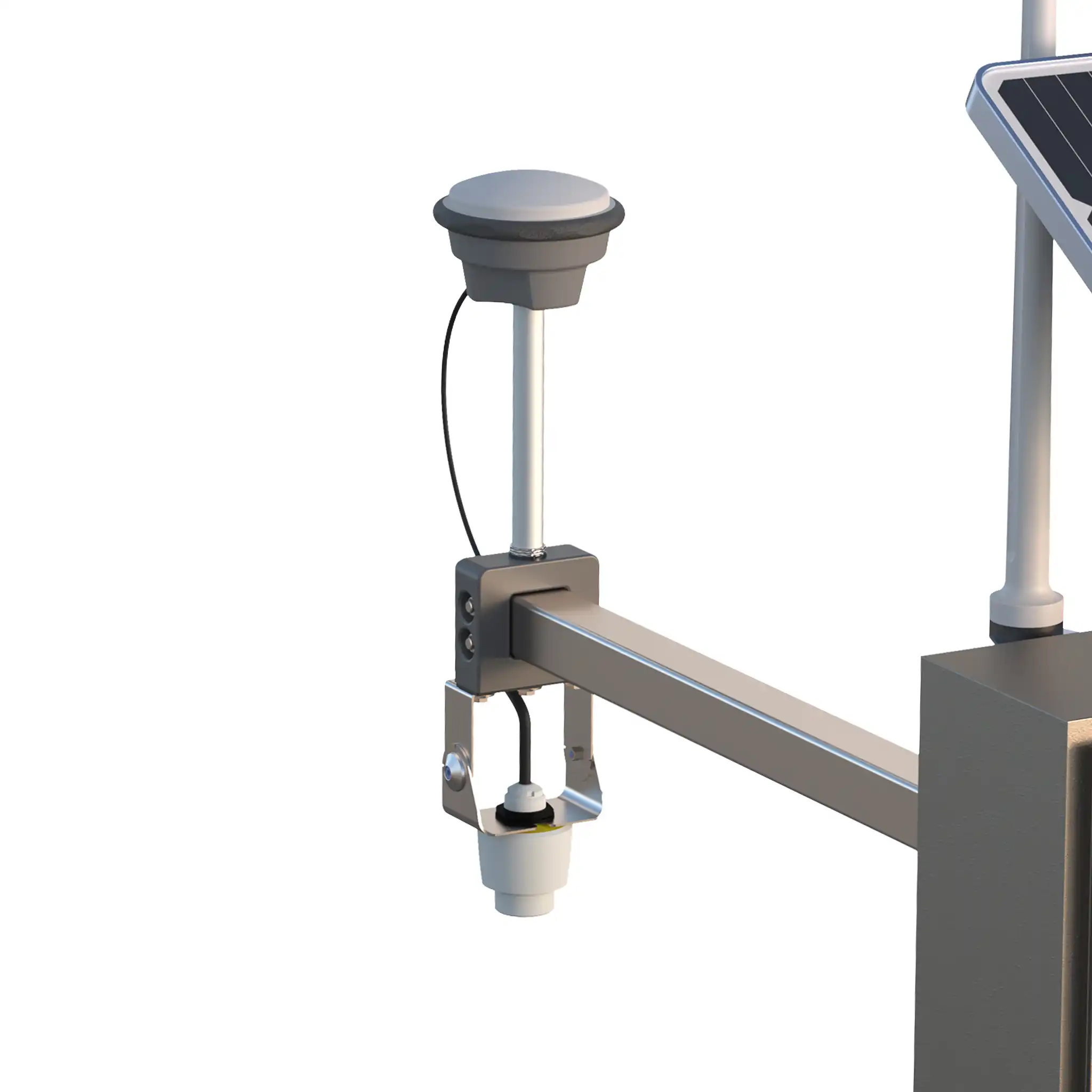 GNSS antenna on the gauge mast