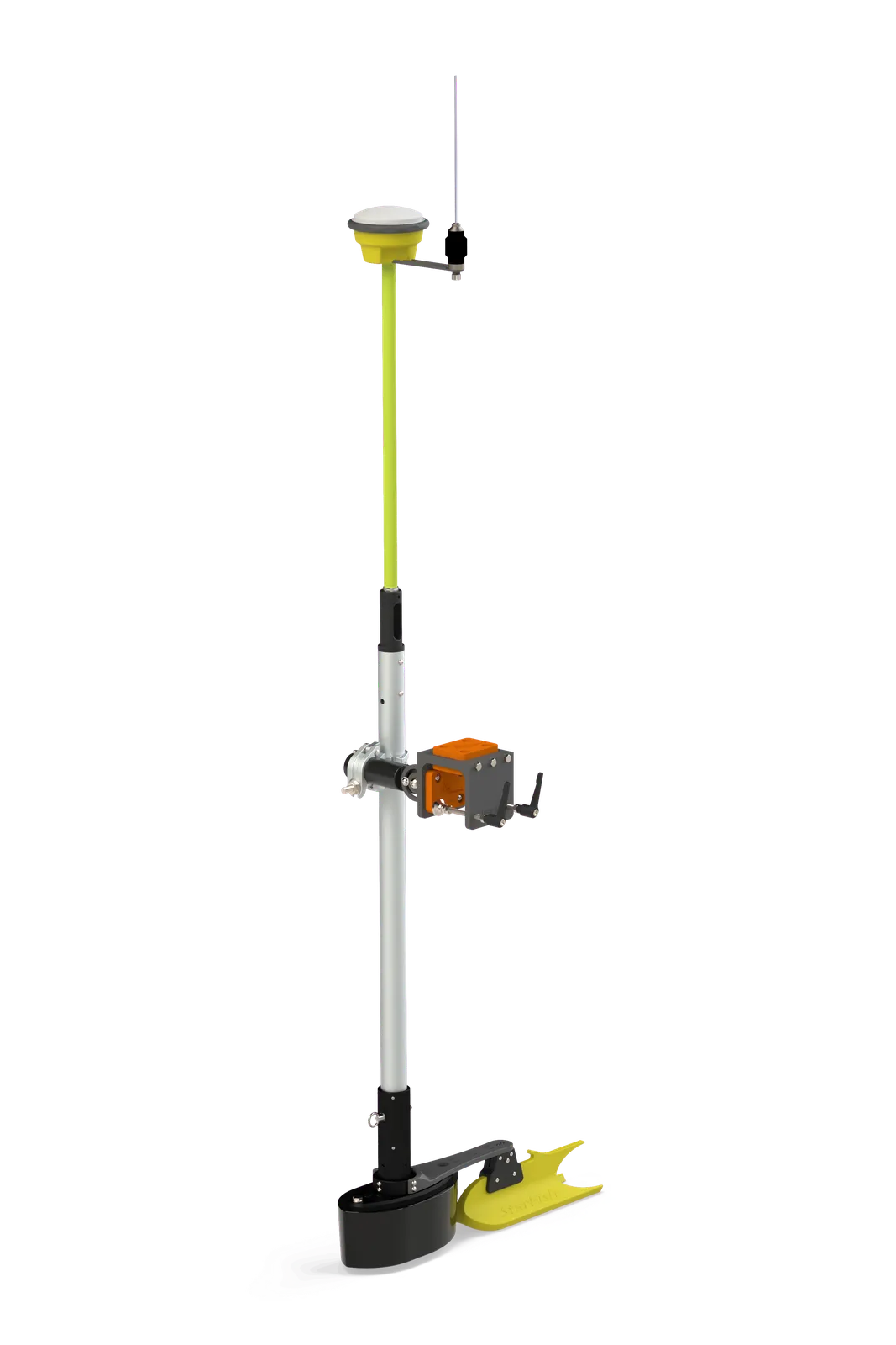 StarFish and echo sounder transducer on one pole