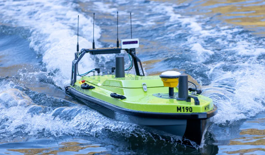 CEE-USV M190 uncrewed survey vessel underway