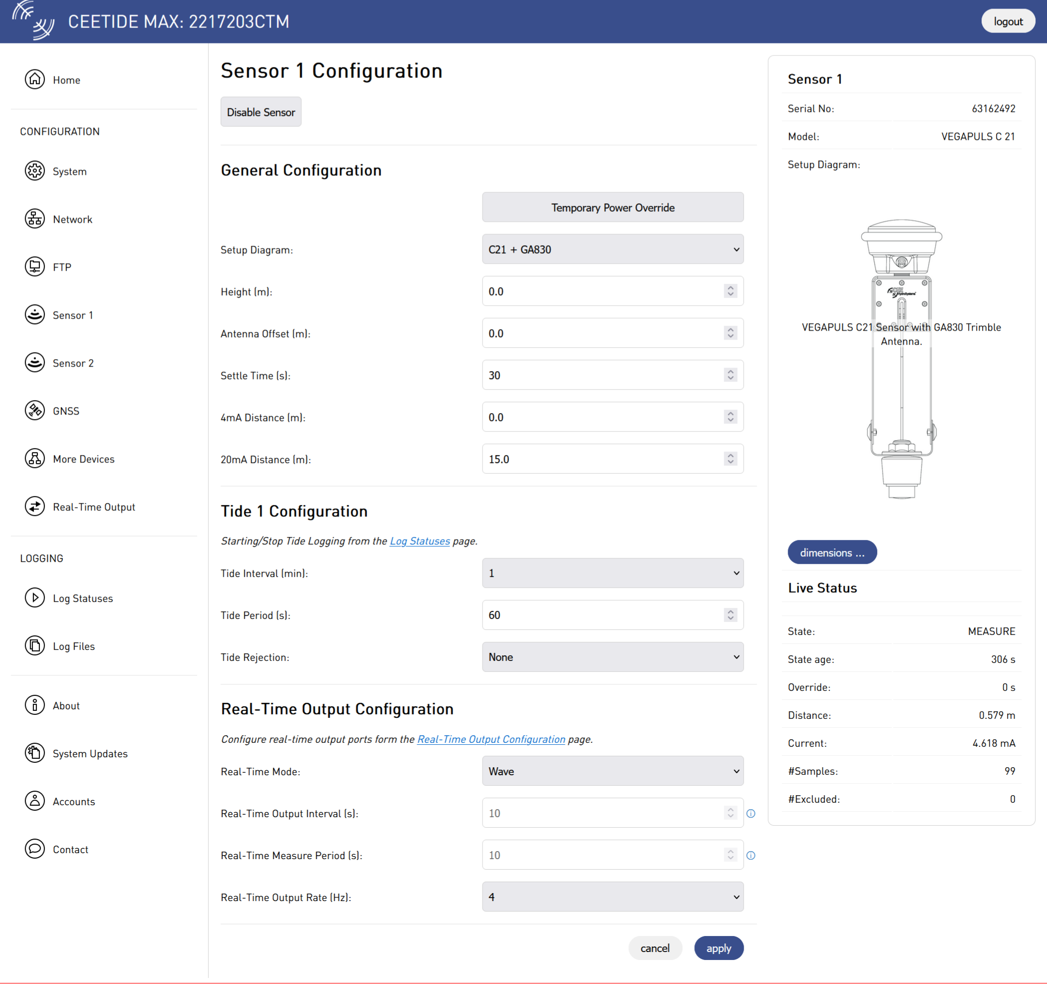 CEETIDE MAX web interface