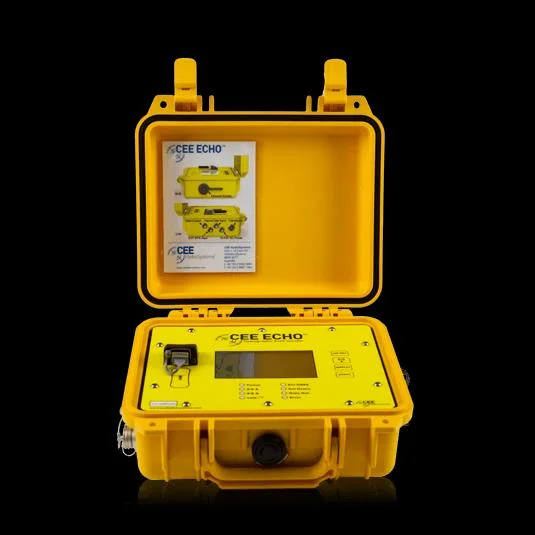 CEE ECHO portable survey echo sounder in its yellow case