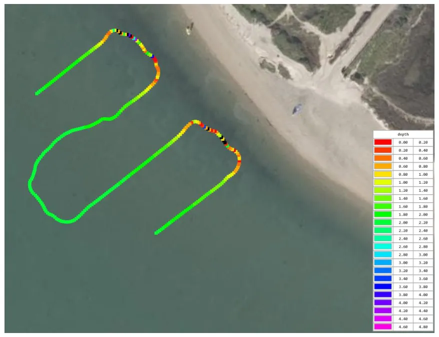 Map view of MANUAL mode, 0.5 m blanking.