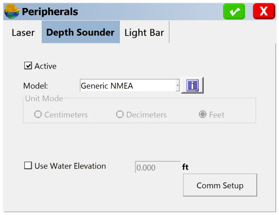 Peripherals: Depth Sounder, Generic NMEA.