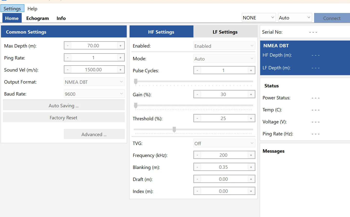 CEE-LINE Connect 3 settings screen