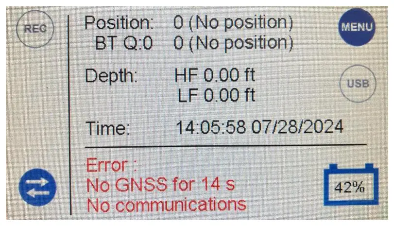 Communications error when the receiver is out of range.