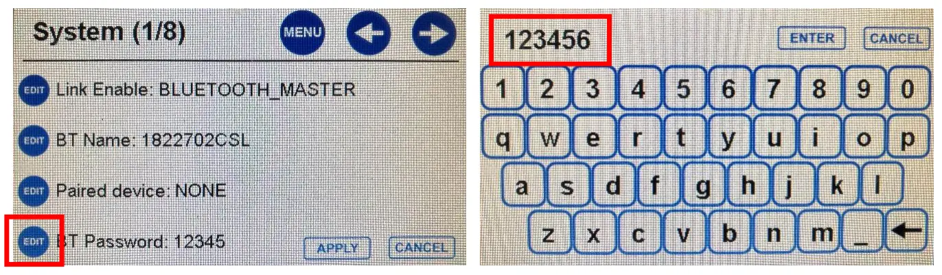 Editing the BT Password to match the Reach.