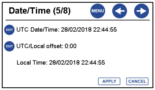 Date/Time (5/8): UTC/Local offset set to 0.