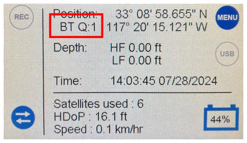 Home screen with a Bluetooth (BT) position.