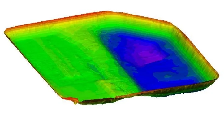 HYPACK MAX TIN model colour surface of the lagoon bottom