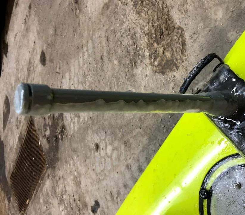 Antenna on the USV deck with ice built up on its front side