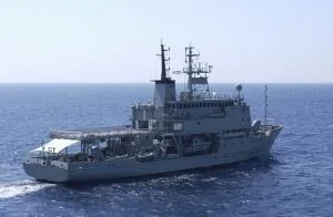 RAN Leeuwin-class survey ship at sea