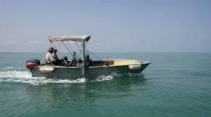 RAN Light Utility Boat with a side pole mount