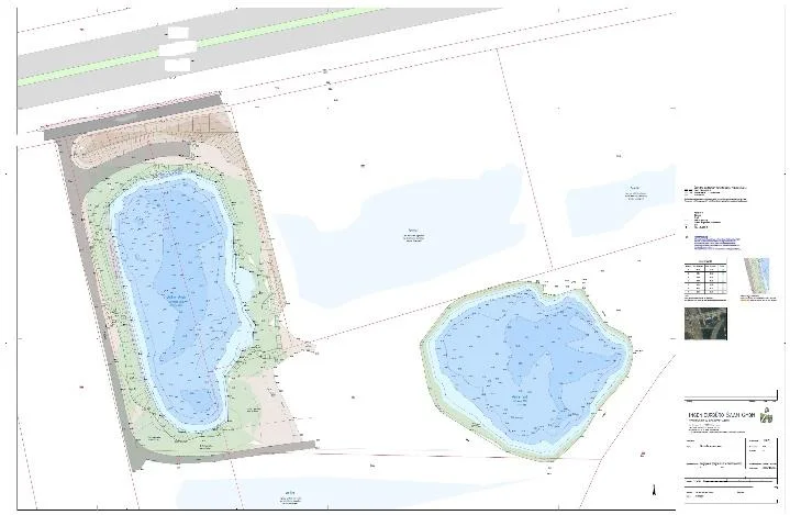 Plan drawing of two ponds surveyed with the CEE-LINE in Southern Germany