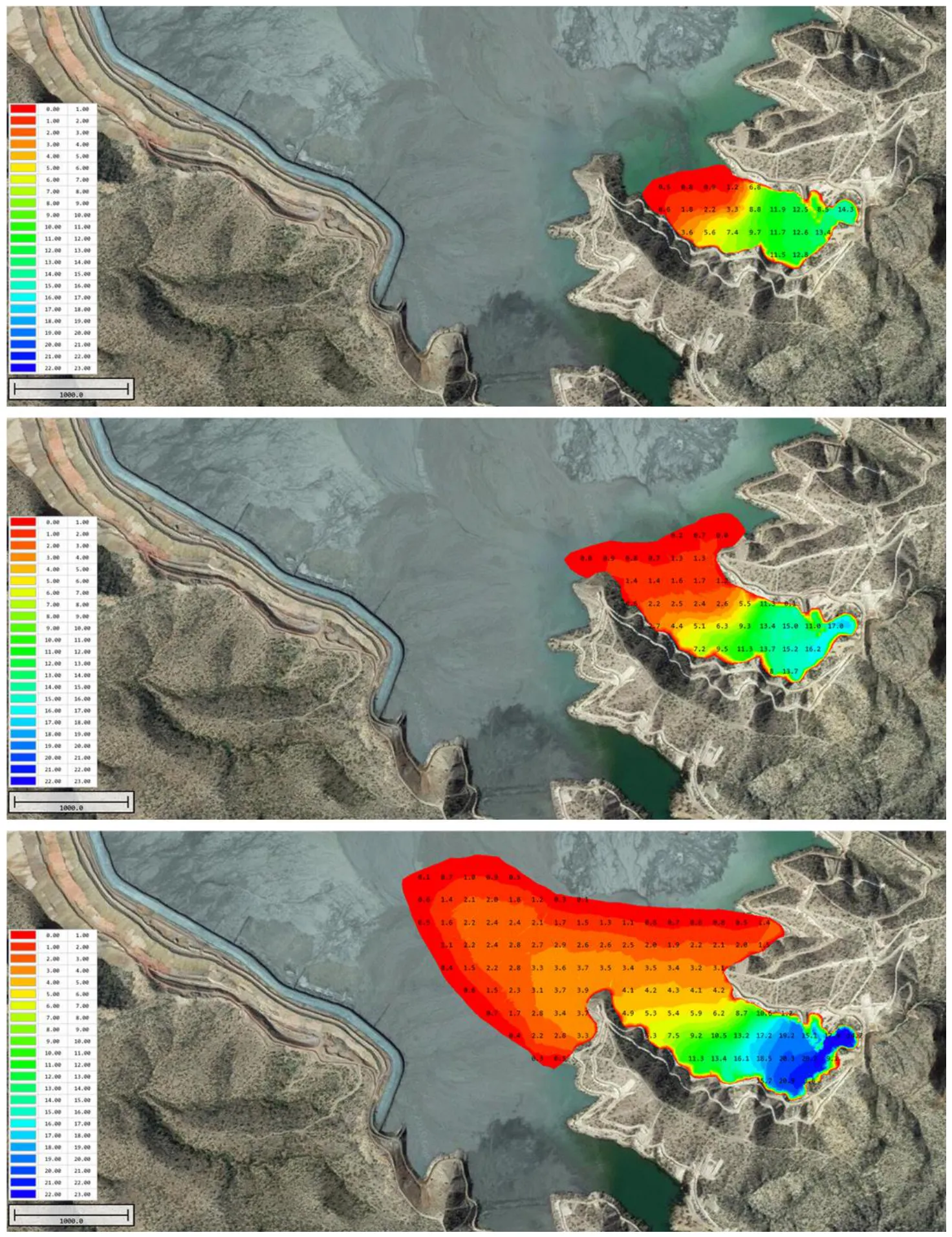 Seasonal changes in the tailings pool measured by the CEE-USV™.